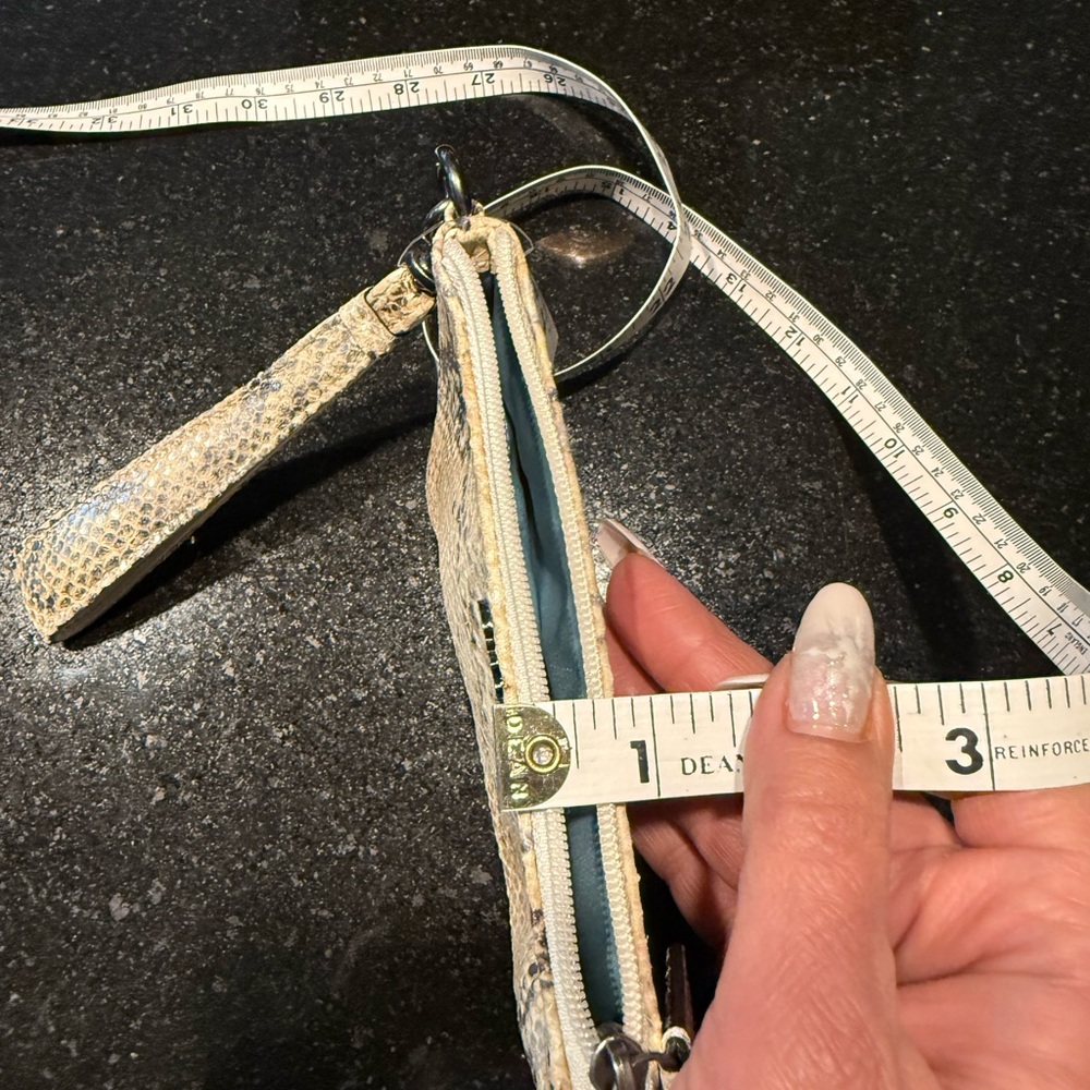 Kristin Embossed Python Snakeskin Medium Wristlet - image 7